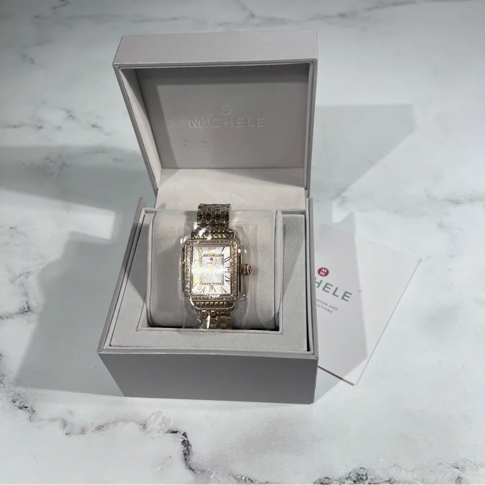 Michele Deco Madison 18K Gold Diamond Watch